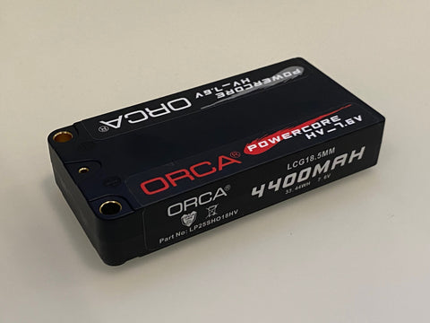 ORCA POWERCORE 4400mAh 7.6V 145C HV Thin Shorty 18.5mm